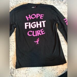 small, susan g komen, black, breast cancer awareness long sleeve shirt.